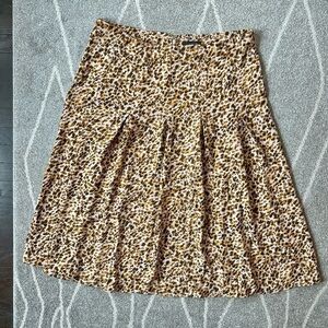 Ann Taylor Blush Pink Leopard Print A-line Full Skirt
